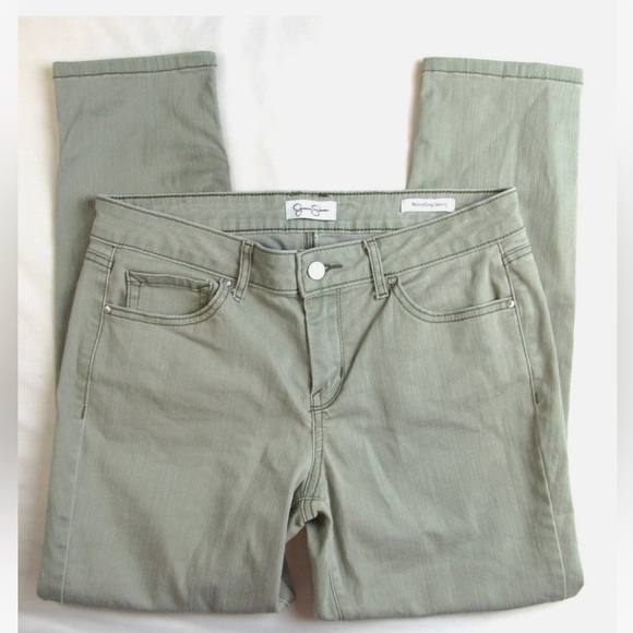 2/$30 Jessica Simpson Meadow Green Rolled Cropped Skinny Jeans Size 6 - Picture 3 of 10